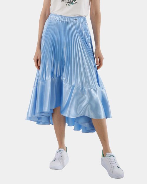 Falda para mujer unicolor plisada