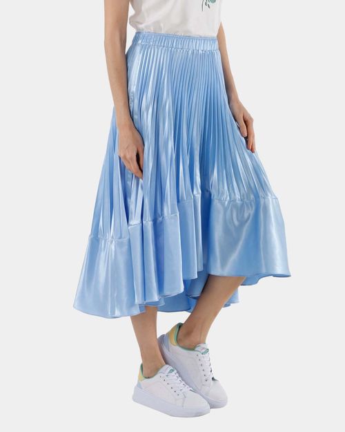 Falda para mujer unicolor plisada