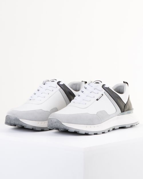 Calzado blanco en cuero para hombre
