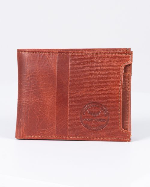 Billetera miel en cuero para hombre