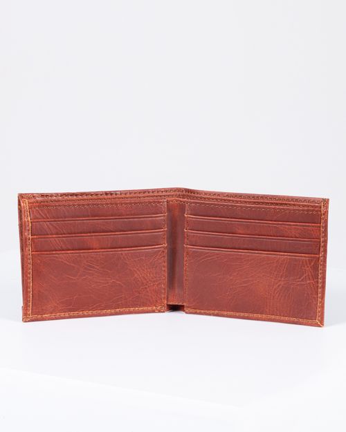Billetera miel en cuero para hombre