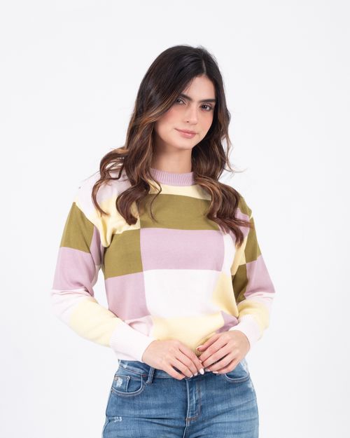 Sweater de cuadros para mujer