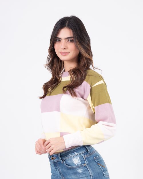 Sweater de cuadros para mujer