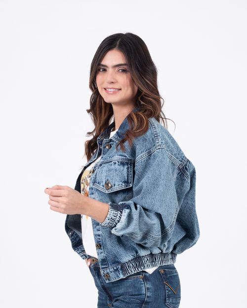 Chaqueta denim oversize para mujer
