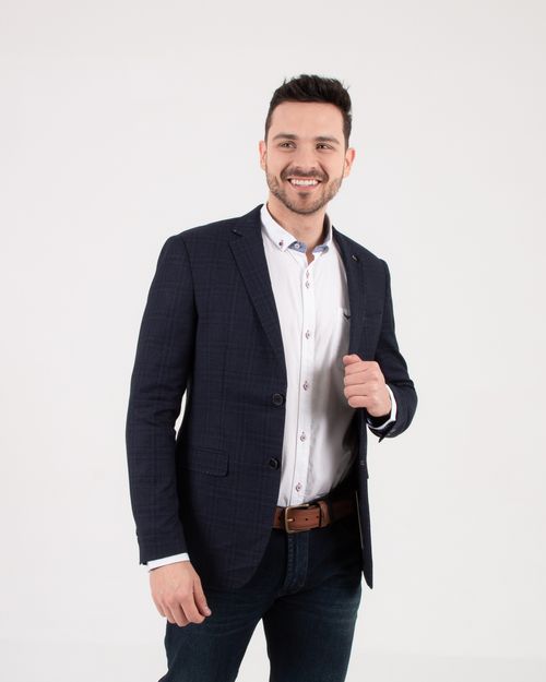 Blazer azul de cuadros para hombre