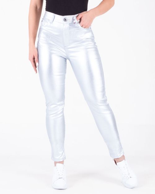 Pantalon plateado para mujer