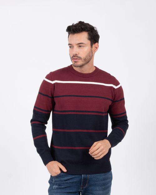 Sweater vino-azul para hombre