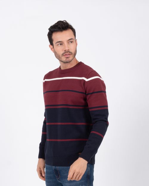 Sweater vino-azul para hombre