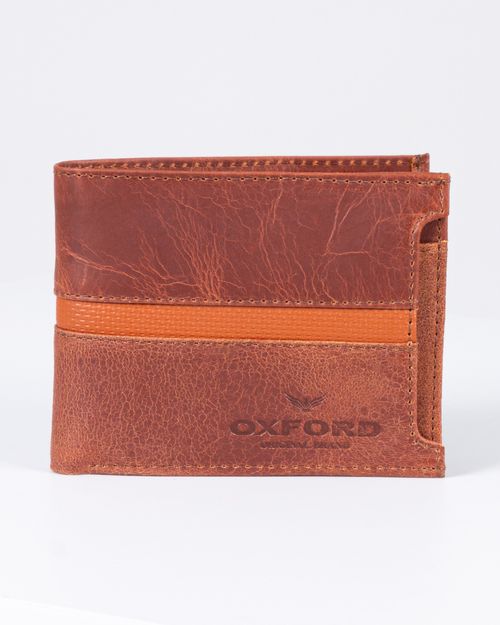 Billetera miel en cuero para hombre