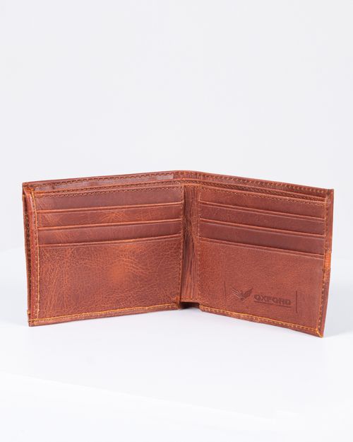 Billetera miel en cuero para hombre