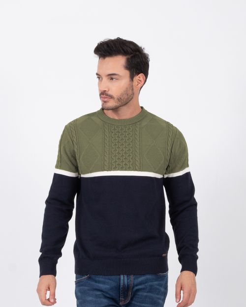 Sweater verde-azul para hombre