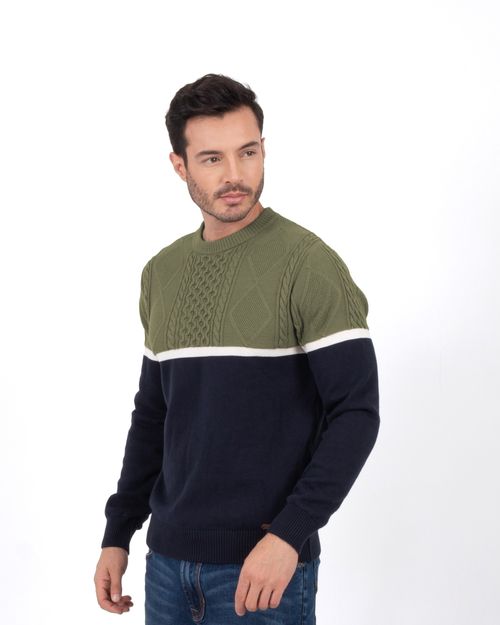 Sweater verde-azul para hombre