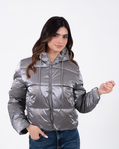 Chaqueta bomber gris para mujer