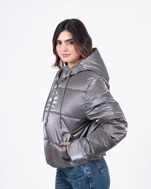 Chaqueta bomber gris para mujer
