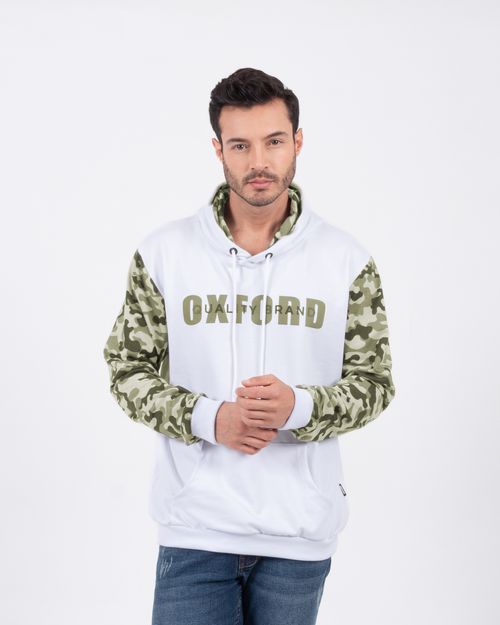 Buzo blanco camuflado en mangas para hombre