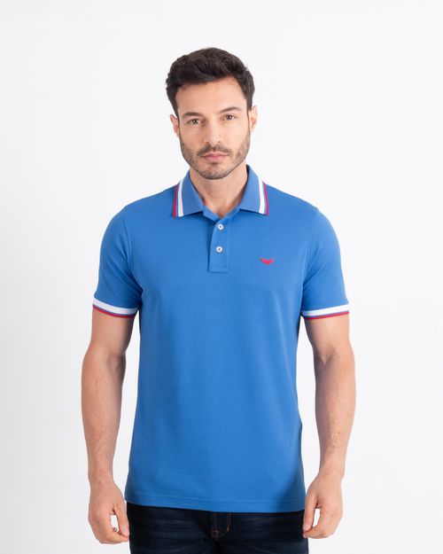 Polo premium azul para hombre