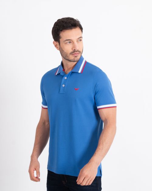 Polo premium azul para hombre