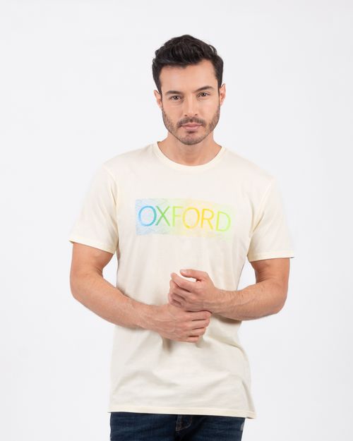 Camiseta amarilla con estampado frontal para hombre