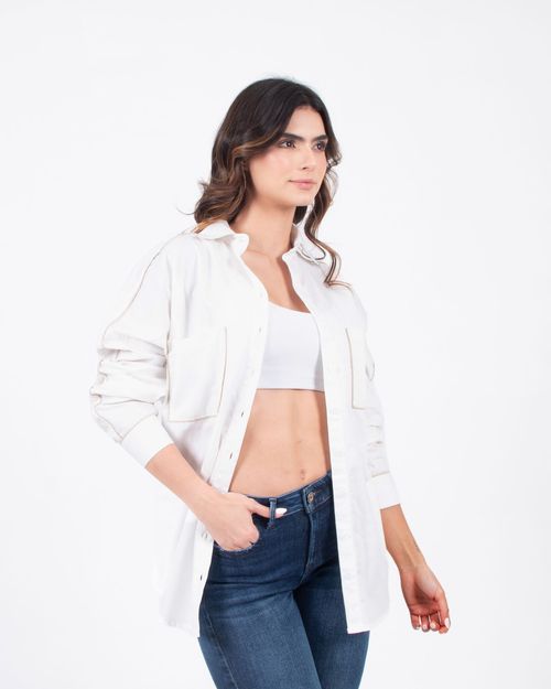 Camisa ivory manga larga para mujer