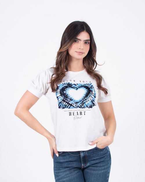 Camiseta ivory estampado frontal para mujer