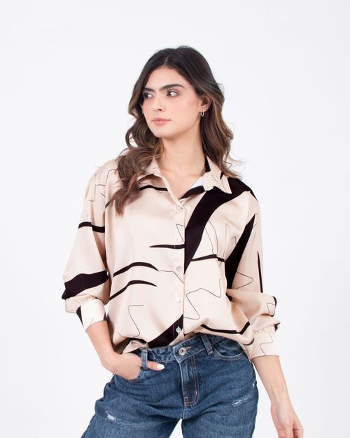Camisa dorada estampada para mujer