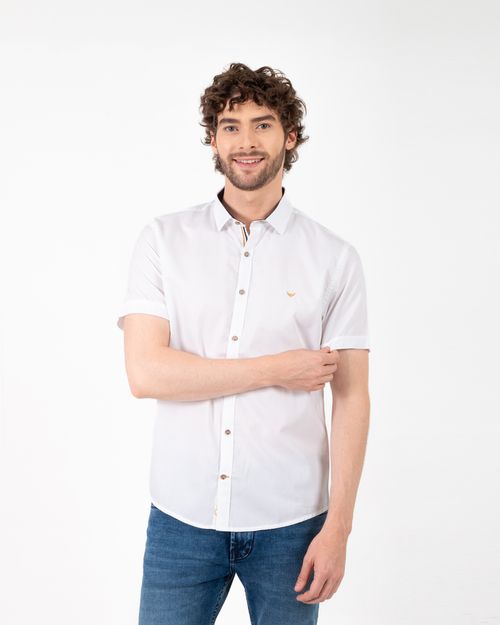 Camisa blanca manga corta para Hombre