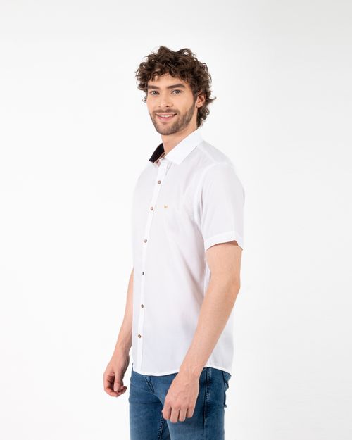 Camisa blanca manga corta para Hombre