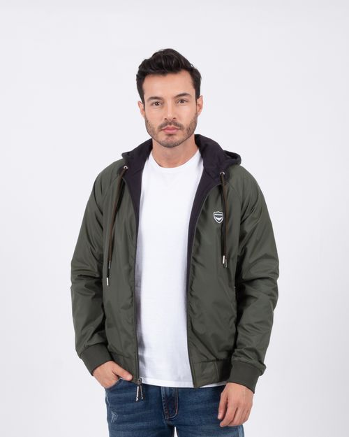 Chaqueta doble faz verde-negro para Hombre