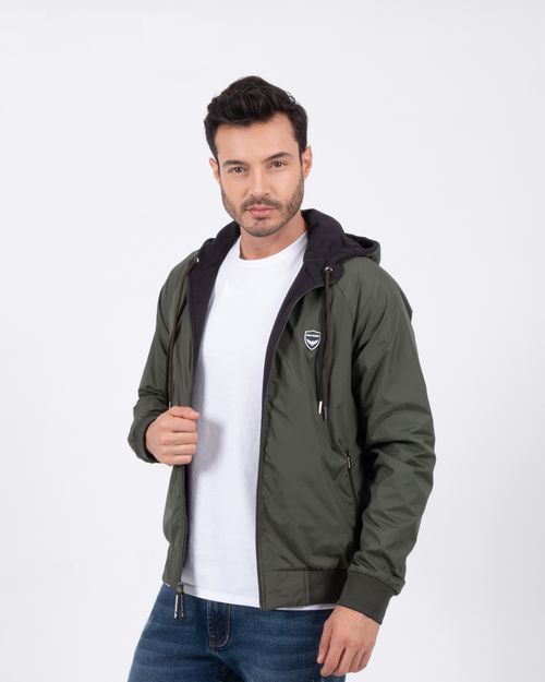 Chaqueta doble faz verde-negro para Hombre