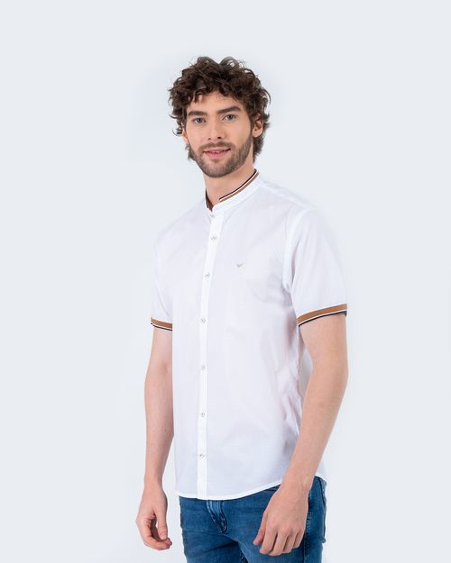 Camisa blanca manga corta para hombre