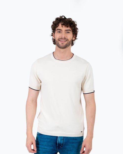 Camiseta ivory tejida para hombre