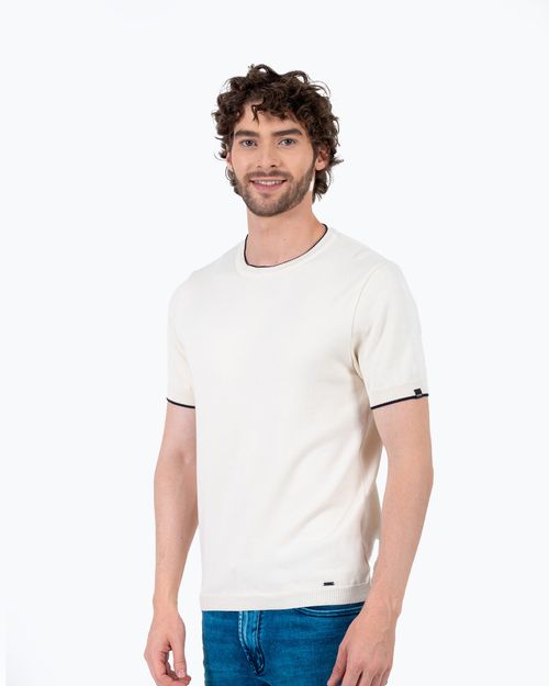 Camiseta ivory tejida para hombre
