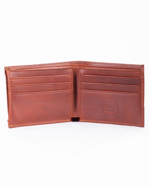 Billetera miel en cuero para hombre