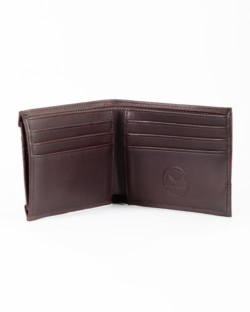 Billetera cafe en cuero para hombre