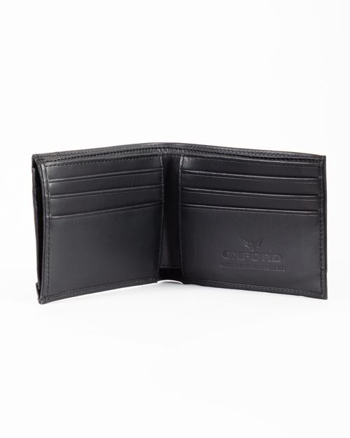 Billetera negra en cuero para hombre