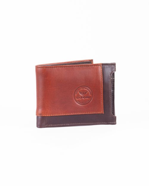 Billetera cafe en cuero para hombre