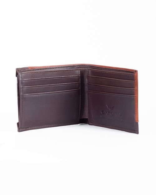 Billetera cafe en cuero para hombre