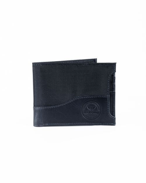 Billetera azul en cuero-textil para hombre