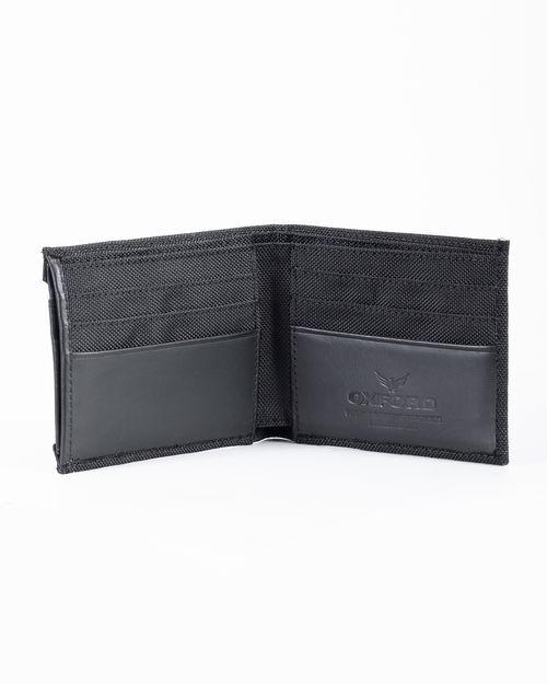 Billetera negro en cuero-textil para hombre