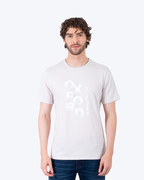 Camiseta caqui estampado frontal para hombre