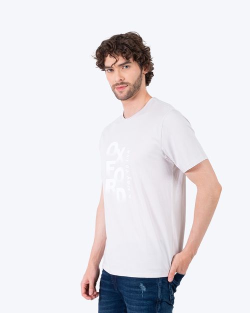 Camiseta caqui estampado frontal para hombre