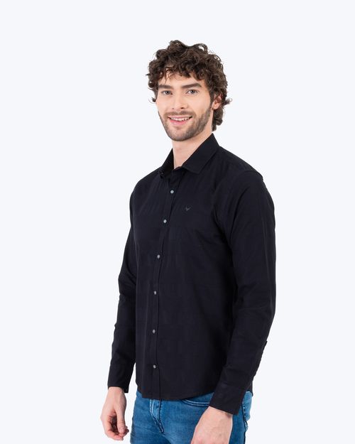 Camisa negra manga larga para hombre