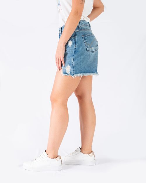 Short denim tono claro para mujer