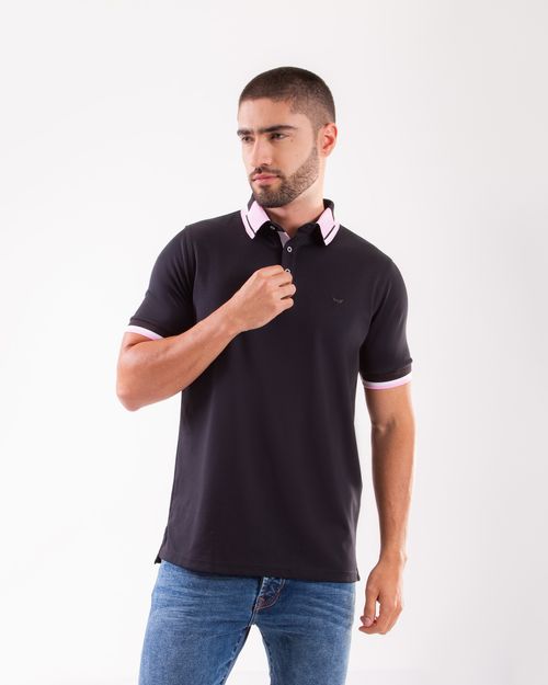 Polo negra para hombre