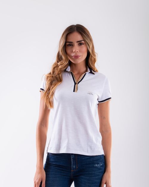 Polo blanca para mujer