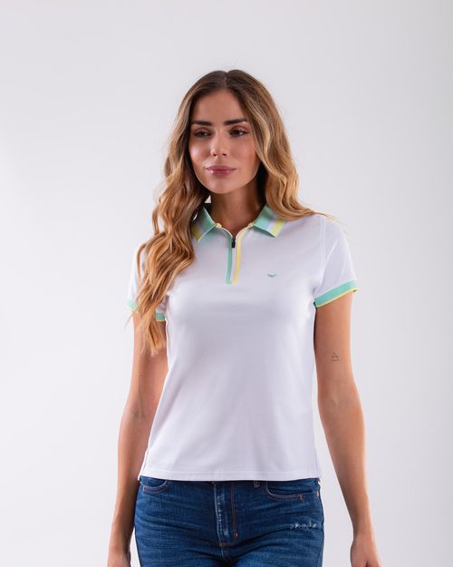 Polo blanca para mujer