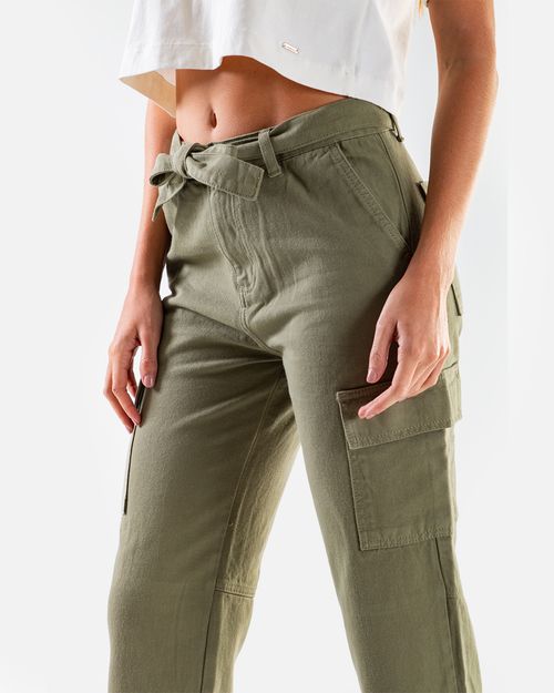 Pantalon cargo verde para mujer