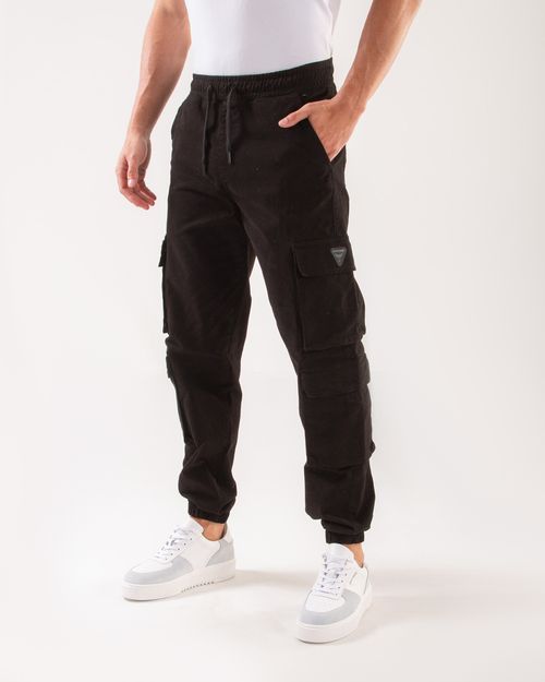 Pantalon cargo negro para hombre