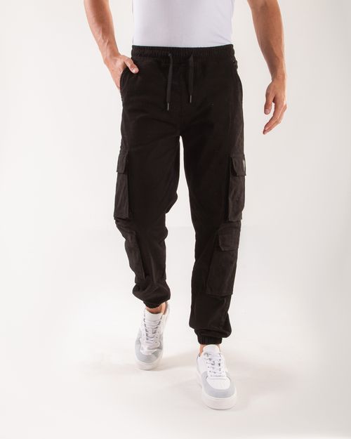 Pantalon cargo negro para hombre