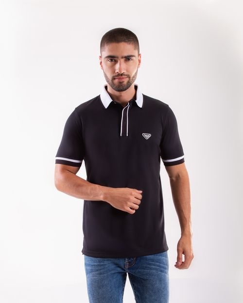 Polo negra para hombre